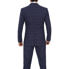 Men's Vintage 3-Piece Navy Blue Prom Suit - Wedding Suit