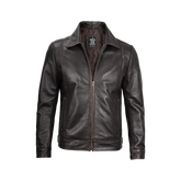 Men's Vintage Dark Brown Distressed Leather Jacket