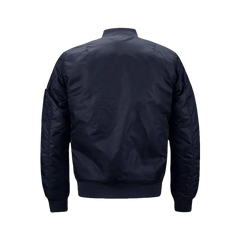 Men's Windproof Navy Blue Bomber Jacket