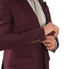Morgan Burgundy Three Piece Suit For Men