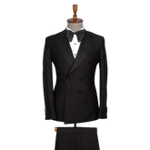 Murrin Men's Double Breasted Two Piece Black Tuxedo