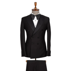 Murrin Men's Double Breasted Two Piece Black Tuxedo