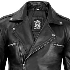 Negan Men's Black Leather Biker Jacket