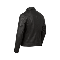 Neville Men's Harrington Style Black Leather Jacket