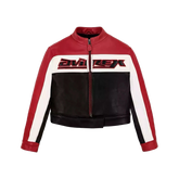 NEW Avirex Cropped Women's Moto Racing Leather Jacket NWT