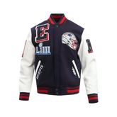 New England Patriots Mashup Men's Rib Wool Varsity Jacket