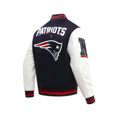 New England Patriots Mashup Men's Rib Wool Varsity Jacket