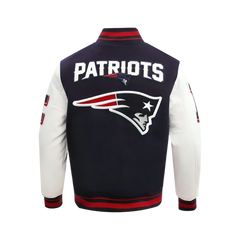 New England Patriots Mashup Men's Rib Wool Varsity Jacket