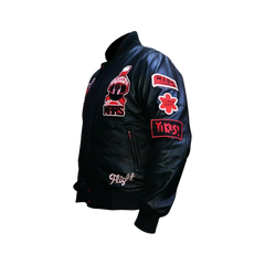 Men's Martian Air Jordan WB Marvin Black Bomber Leather Jacket