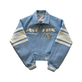 Women's Avirex Cropped Carolina Blue Leather Jacket NWT