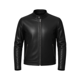 Owen Men's Black Real Leather Cafe Racer Jacket