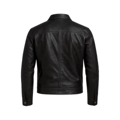 Owen Men's Black Real Leather Cafe Racer Jacket
