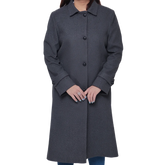 Patrice Women's Regular Fit Charcoal Grey Wool Coat