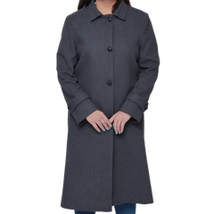 Patrice Women's Regular Fit Charcoal Grey Wool Coat
