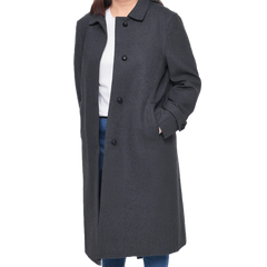 Patrice Women's Regular Fit Charcoal Grey Wool Coat