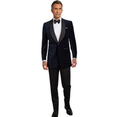 Patrick Men's Blue Velvet Tuxedo with Shawl Lapel