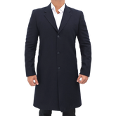 Paul Men's Dark Blue Long Wool Coat