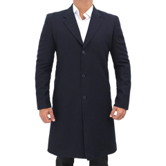 Paul Men's Dark Blue Long Wool Coat