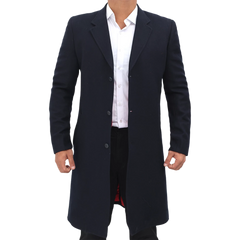 Paul Men's Dark Blue Long Wool Coat