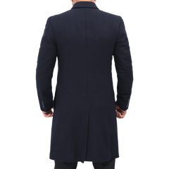 Paul Men's Dark Blue Long Wool Coat
