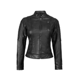 Pauline Women's Black Quilted Leather Biker Jacket