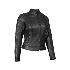 Pauline Women's Black Quilted Leather Biker Jacket
