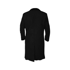 Peaky Blinders Men's Black Wool Trench Coat | Thomas Shelby Inspired Long Overcoat