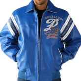 Pelle Pelle Special Cut Black and Blue Soda Club Studded Jacket