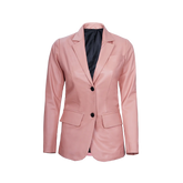 Pink Women's Real Leather Blazer Jacket