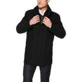 Rafferty Black Modern Fit Wool Coat for Men