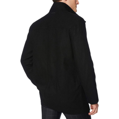 Rafferty Black Modern Fit Wool Coat for Men