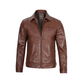 Reeves Men's Harrington Brown Real Leather Jacket