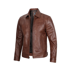 Reeves Men's Harrington Brown Real Leather Jacket