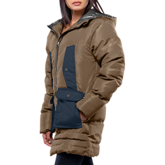 Reid Womens Beige Duck Down Hooded Puffer Coat