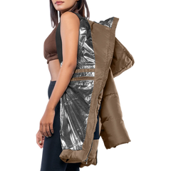 Reid Womens Beige Duck Down Hooded Puffer Coat