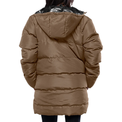 Reid Womens Beige Duck Down Hooded Puffer Coat