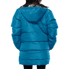 Reid Womens Blue Duck Down Hooded Puffer Coat