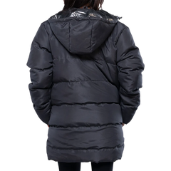 Reid Womens Dark Gray Duck Down Hooded Puffer Coat