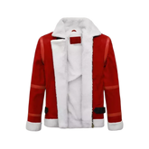 Ryan Reynolds Spirited Christmas Wear Santa Claus Sherpa Lined Leather Jacket