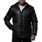 Salvador Men's Black Hooded Puffer Jacket - Winter Outerwear