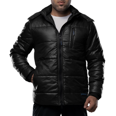 Salvador Men's Black Hooded Puffer Jacket - Winter Outerwear
