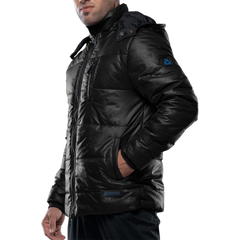 Salvador Men's Black Hooded Puffer Jacket - Winter Outerwear