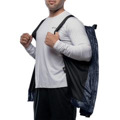 Salvador Men's Blue Puffer Jacket - Removable Scuba Hood