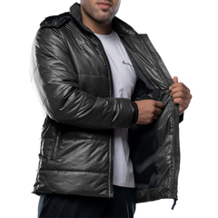 Salvador Men's Dark Gray Hooded Puffer Jacket