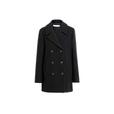 Shalon Double Breasted Women's Black Wool Coat