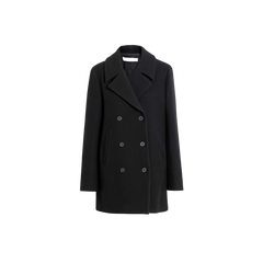 Shalon Double Breasted Women's Black Wool Coat