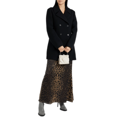 Shalon Double Breasted Women's Black Wool Coat