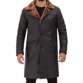 Turlock Men's Dark Brown 3/4 Vintage Shearling Coat