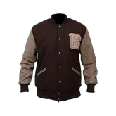 Unisex Appealing Hotline Miami Flight Woolen Bomber Brown Varsity Jacket