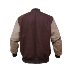 Unisex Appealing Hotline Miami Flight Woolen Bomber Brown Varsity Jacket